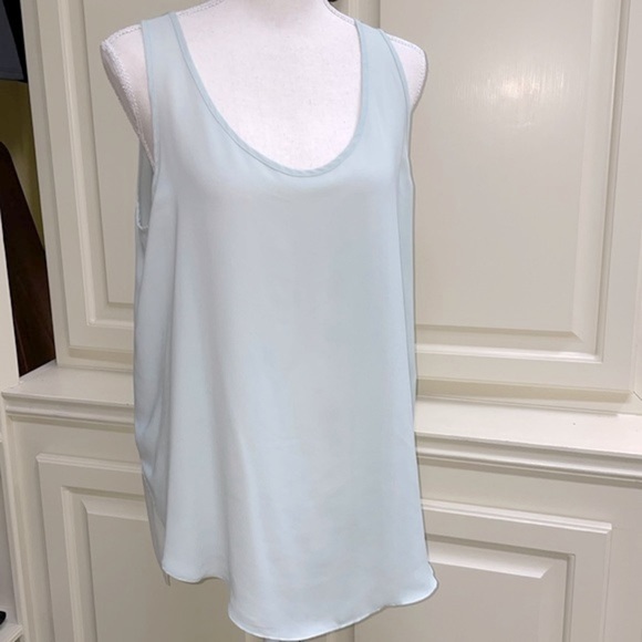 Banana Republic Layer Back Blousy Tank Dusty Teal Mint Green Lightweight Tiers - Picture 3 of 12